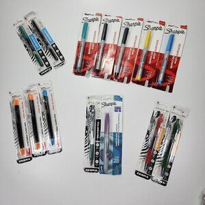 Lot Mix of 14 Sharpie, Zebra and Match Adult Coloring Pens, Pencil and Markers